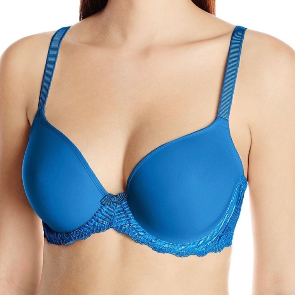 Wacoal Le Femme Contour Bra 36D Campanula Blue 853117 Underwire T-Shirt Bra